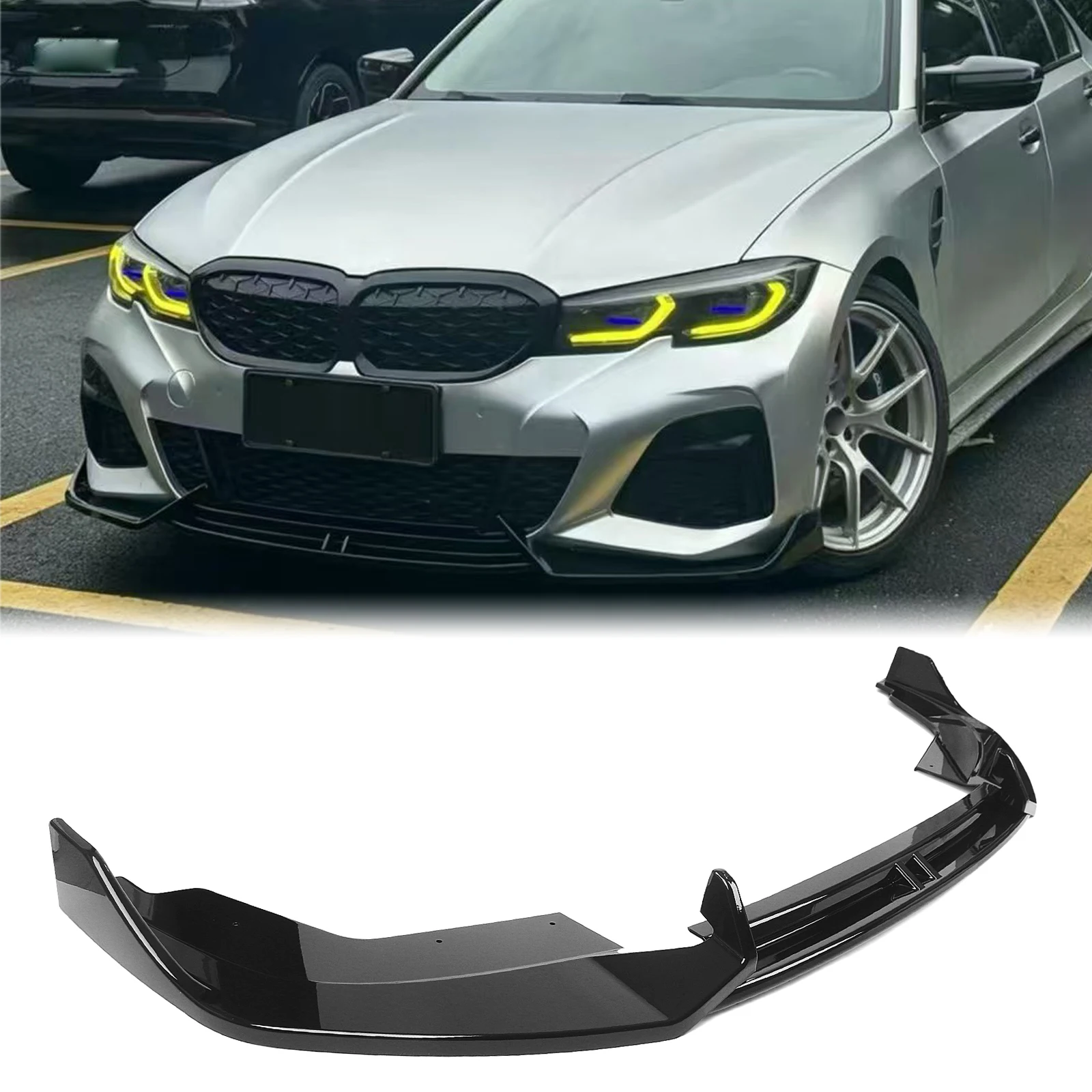 For BMW M340i 330i M Sport G20 LCI 2023-2026 Front Bumper Spoiler Splitter Lip Lower Blade