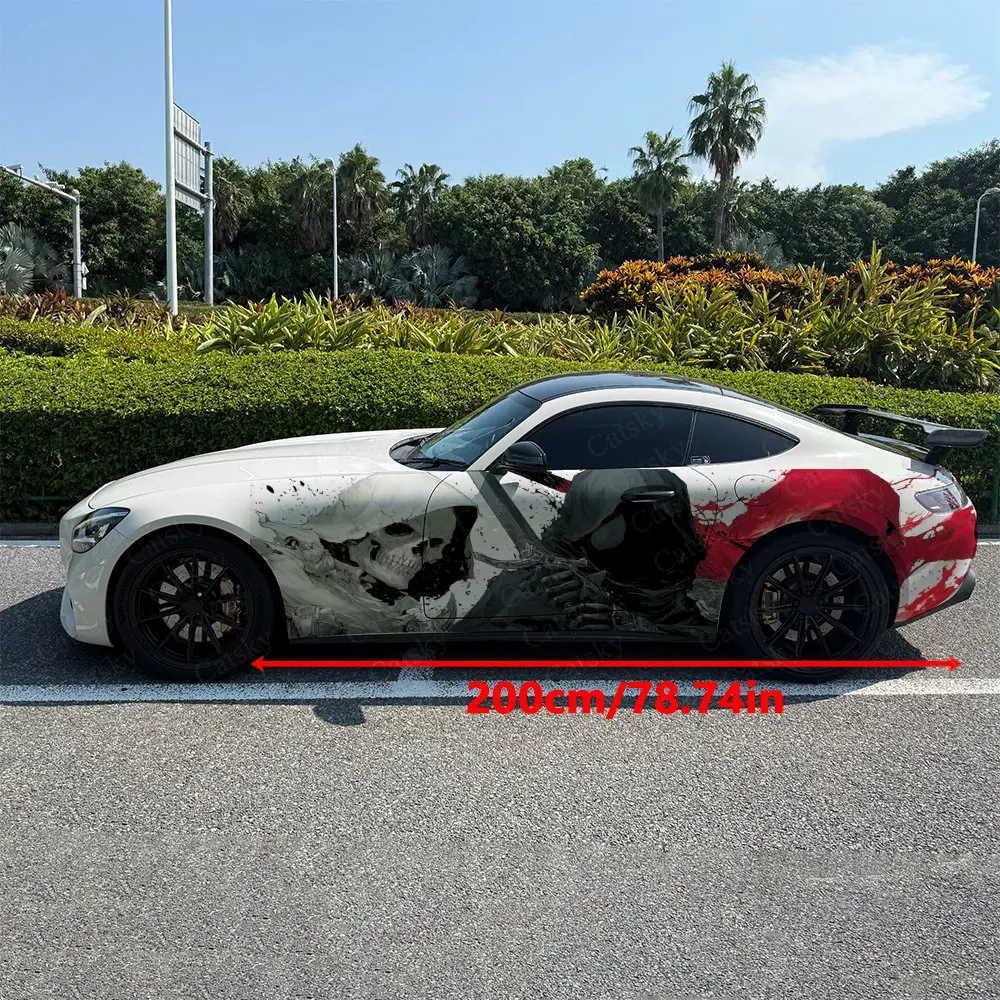 2pcs Reaper Legion Skeleton Soul, Durable, Fade-resistant, Enhance Vehicle Aesthetics With Bold Artistic Design Car Vinyl Wraps