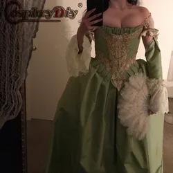 Cosplaydiy Marie Antoinette dress 18th Century Ball Gown Rococo dress Venice Carnival Costume Green Dress Court gown Dress Suit