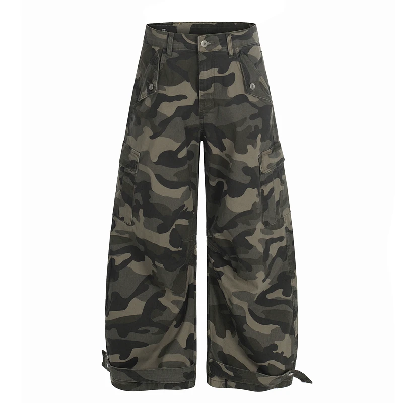 

GXFortune Camouflage Casual Pants Multi-ket Knife ape Workwear Trousers for Men And Women CleanFit Silhouette Straight Leg