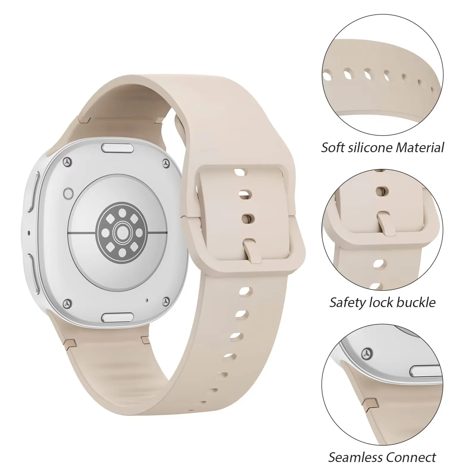 

For Samsung Galaxy Watch 8/8 classic Strap 44mm 40mm 46mm Sport correa pulseira Galaxy Watch 8 Original Silicone Bracelet