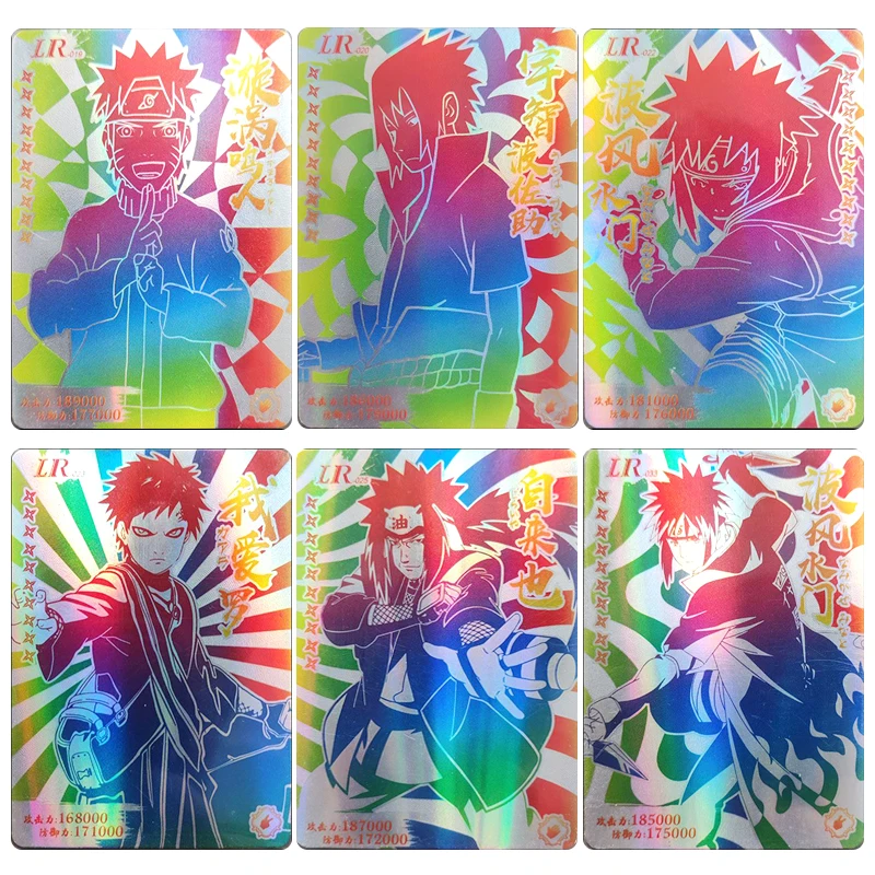 

Naruto Lr Series Gaara Uchiha Sasuke Anime Characters Bronzing Collection Flash Card Cartoon Board Game Toy Card Christmas Gift