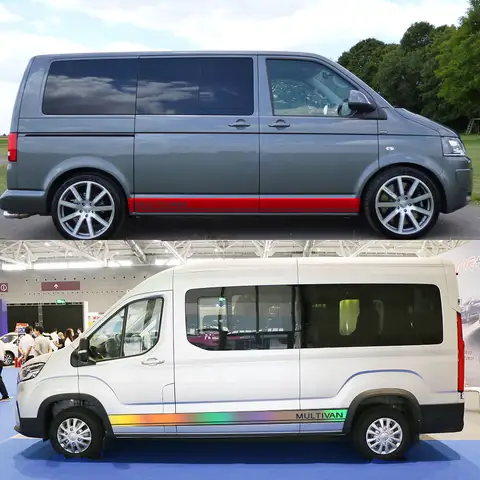4PCS Car Hood Side Rear Door Line Stickers For Volkswagen VW Multivan T4 T5 T6 Transporter Accessories Camper Van Vinyl Decals 8 best sales vw multivan accessories - №5