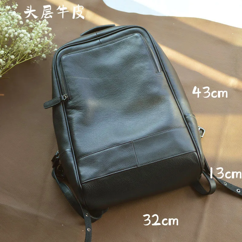 AETOO Leather men's shoulder baothead layer cowhide travel backpack Fashion trend schoolbag Korean version business computer bag