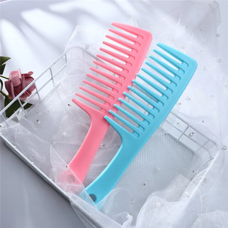 Heat Resistant Hairdressing Hair Brush Wide Tooth Comb Plastic Anti Static Detangling Hair Comb for Curly Wet Hair