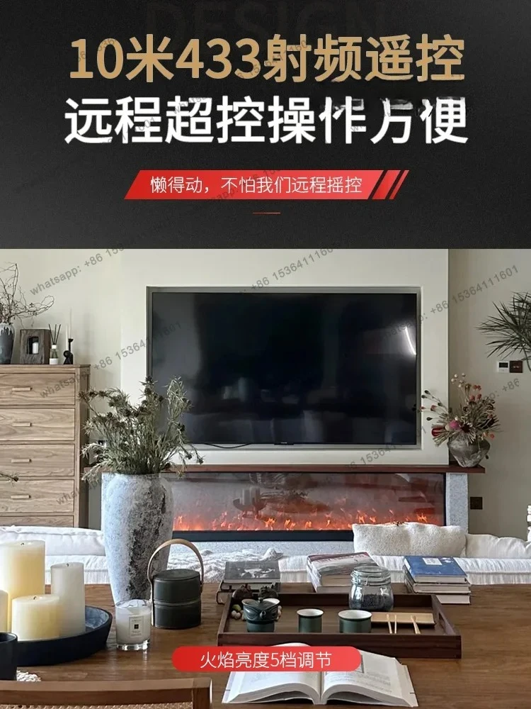 yj21 Customized ultra-thin carbon-free electronic fireplace decorative cabinet embedded living room simulated flame household st