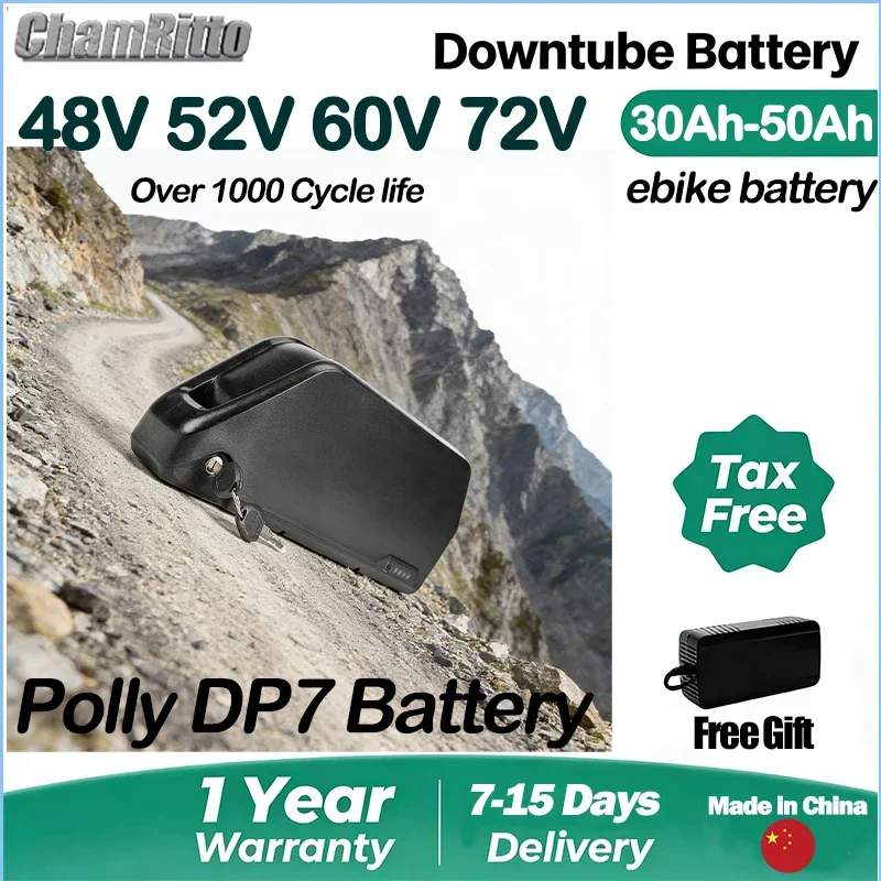 

36v 48v 52v Electric bike cham rider Batterie 30ah 40ah 50ah 60ah Battery ebike Hailong Lithium 60v 72v 1000w 2000w 3000w motor