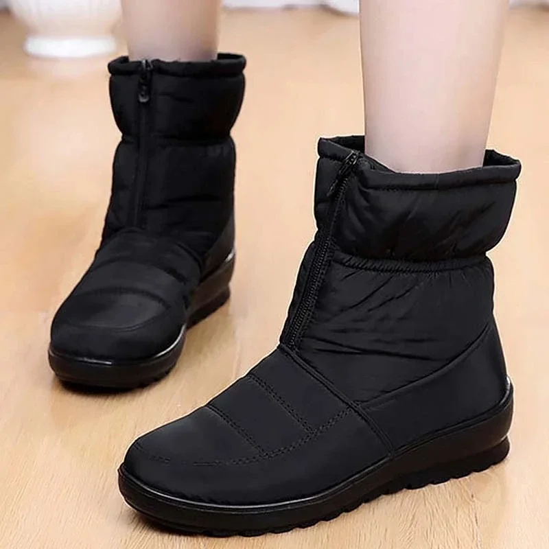 YAERNI Women Boots Waterproof Shoes For Woman Furry Women\'s Winter Boots Female Women Shoes Platform Shoes Female Footwear Large