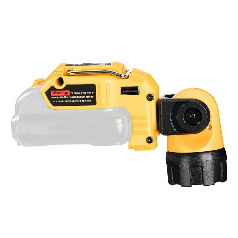 For Dewalt LED Lamp Portable Spotlight LED Work Light Flashlight USB Charger for Dewalt DCB120 10.8V 12V Li-ion Battery Yellow