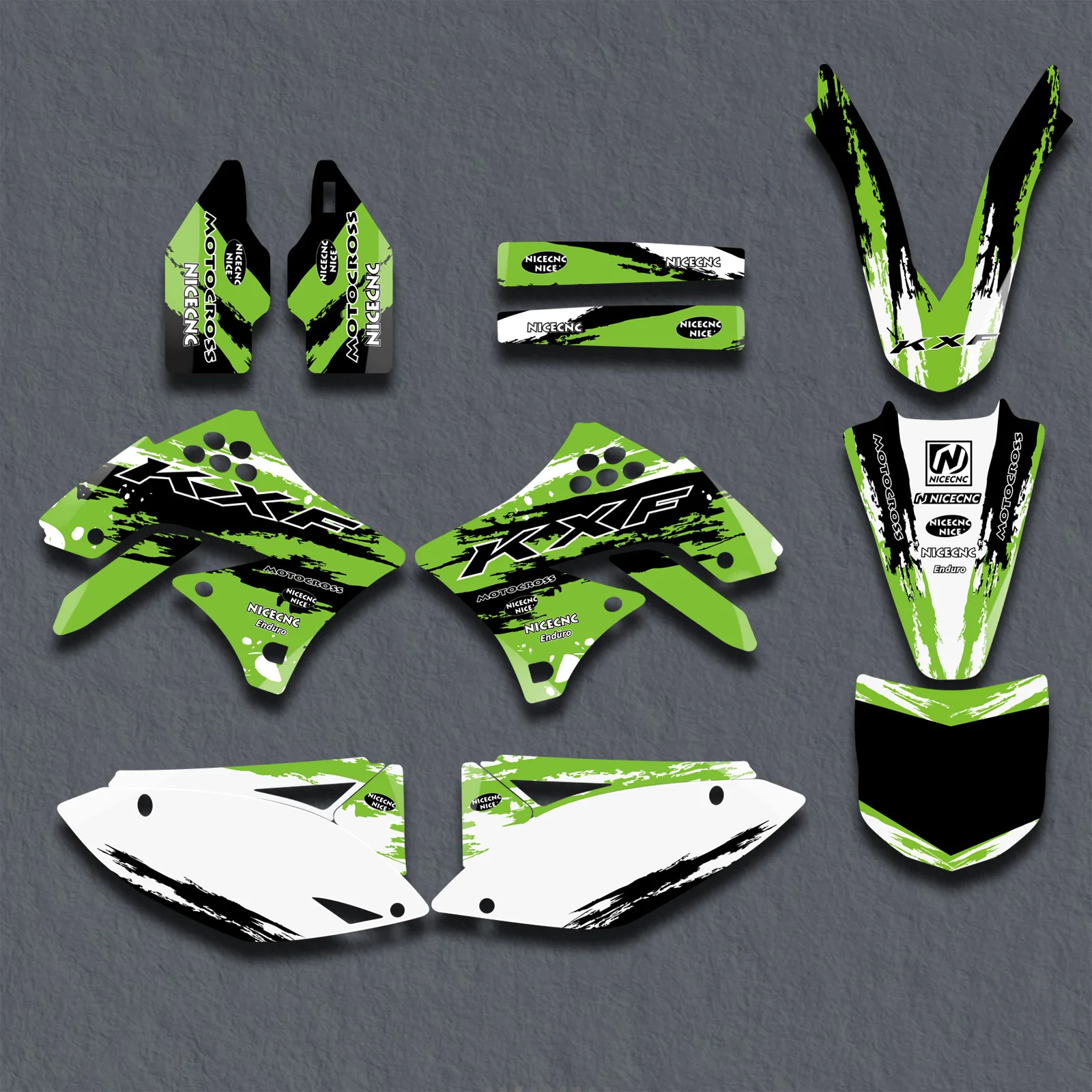 

NICECNC For Kawasaki KX250F KXF 250 KX 250F 2009-2012 2011 2010 Motocross Fairing Graphics Background Decals Sticker Customize