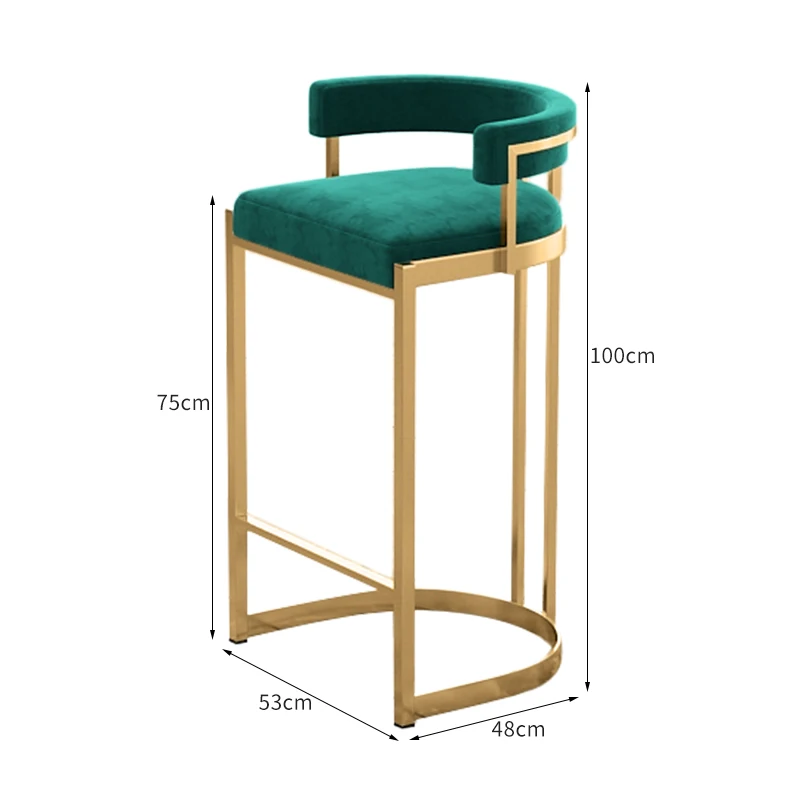 Luxury High Chairs Kitchen Bar Counter Stool Nordic Metal Retro Chair Office Lazy Sofa Bedroom Meubles De Salon Furniture