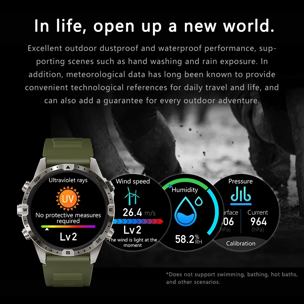 Xiaomi Sport Smart Watch Men Compass GPS Tracker Heart Rate Step Monitor Bracelet Bluetooth Call Outdoors SmartWatch for Gifts