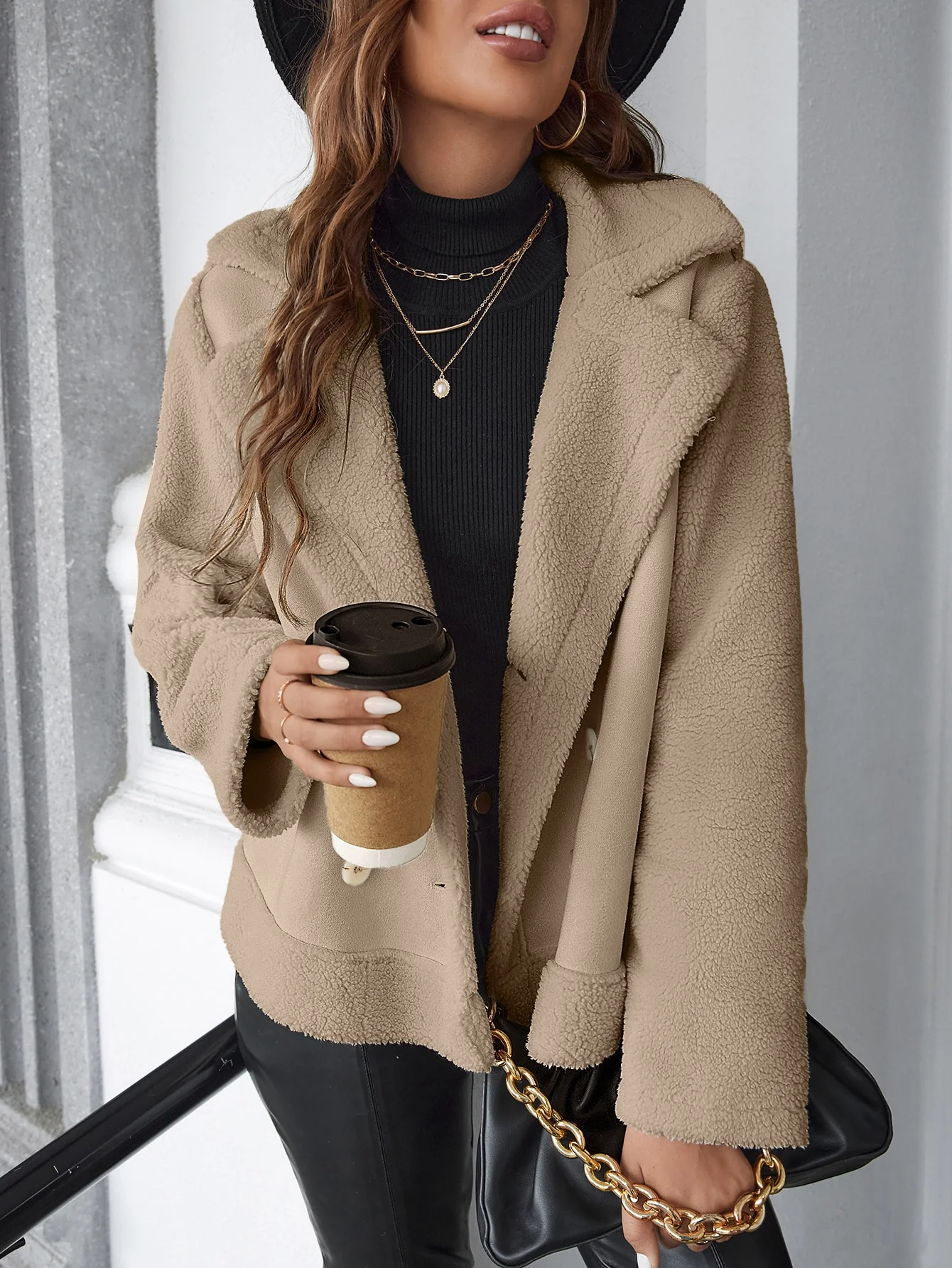 معطف قصير نسائي عصري من القطيفة سترة شبابية ملابس خارجية غير رسمية لخريف وشتاء 2025 عصري #6