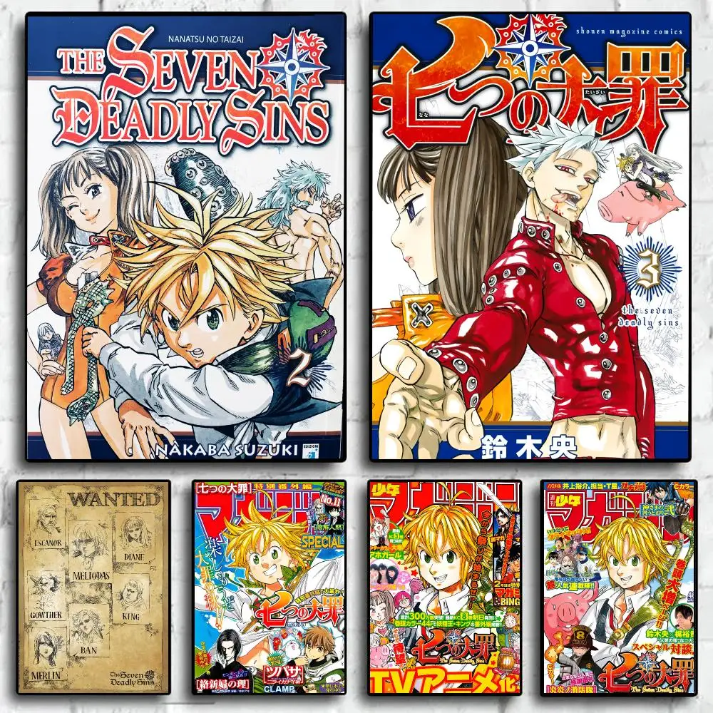 Anime The S-seven Deadly Sins Poster Trendy Wall Art Aesthetic Room Decor Print Living Room Bedroom Home Decoration