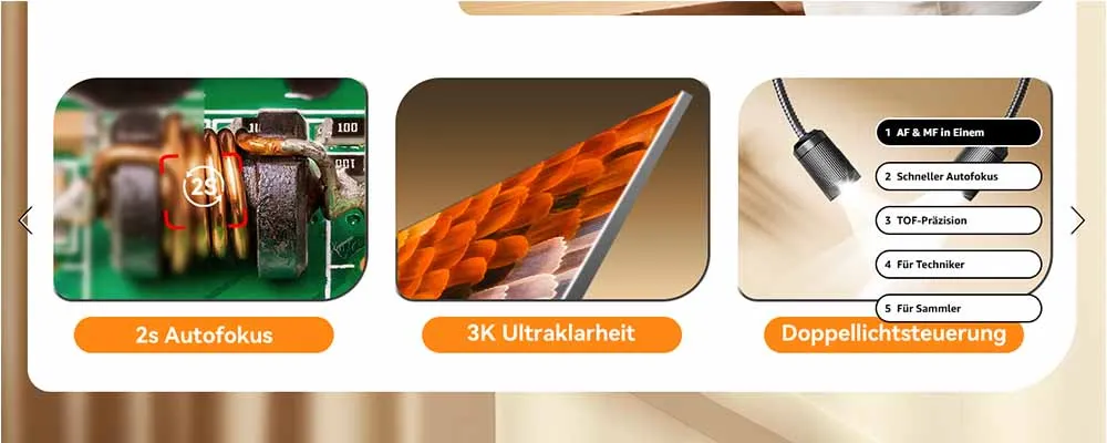 Elikliv EM3K-AF 7'' 2000X Autofokus Digitalmikroskop 3K HDMI Löt-Mikroskop für Elektronik-Reparatur mit 10-Zoll-Ständer 64GB – Detail 3