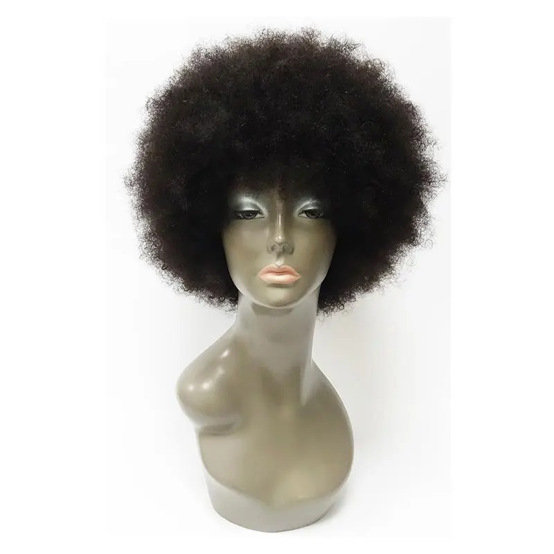 Peluca rizada Afro para mujeres negras, cabello humano corto, corte Pixie, Newmi