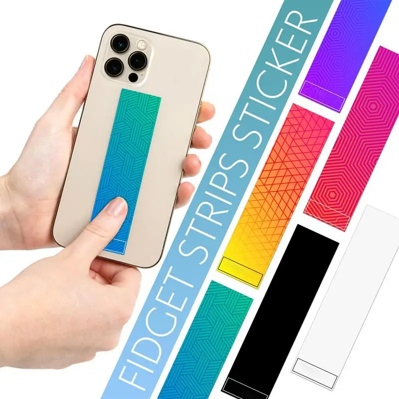 

Textured Phone Tape Anxiety Sensory Calm Sticker Anti-Stress Phone Sticker Color Bars Accessories For Desk Fidgets Strips Kids