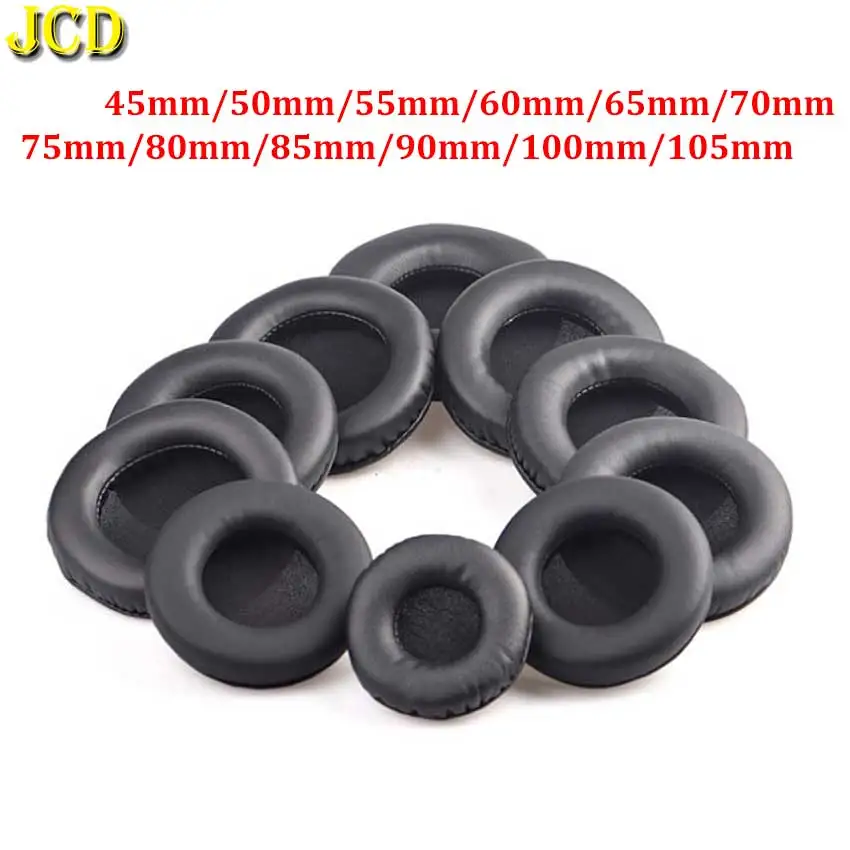 

2pcs 45/50/55/60/65mm 70mm 75mm 80mm 85mm 90mm 95mm 100mm 105mm 110mm Ear Pads For Headphones Covers Sponge Leather Foam Cushion