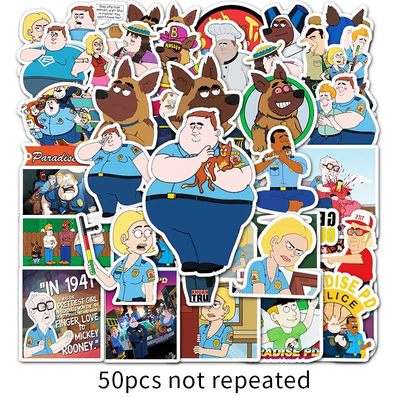 Autocollants décoratifs Graffiti créatifs Paradis PD, 50 pièces, personnalité de dessin animé