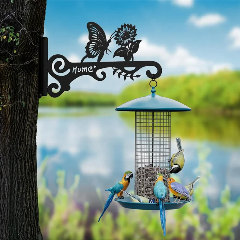 ABZL 10 Inch Metal Plant Hooks - Decorative Wall Hangers With Butterfly Design For Indoor & Outdoor Use - Hanging Brackets