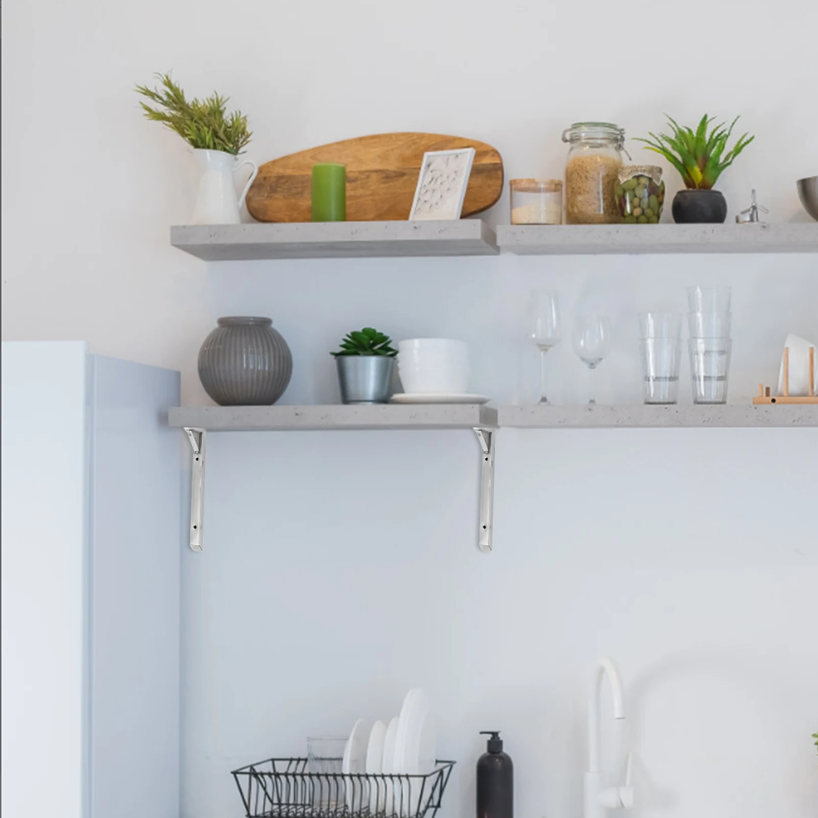 

Tripod Stainless Steel Shelf Bracket Wall-mounted Shelves Holder Support Braces Accessories Fixing Brackets Right Angle Fixator