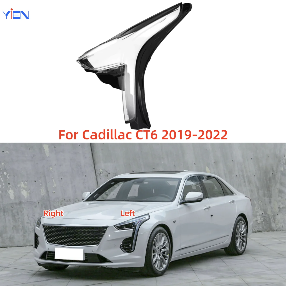 

For Cadillac CT6 2019 2020 2021 2022 Headlamp Lens Headlight Cover Car Replacement Front Head Light Auto Shell