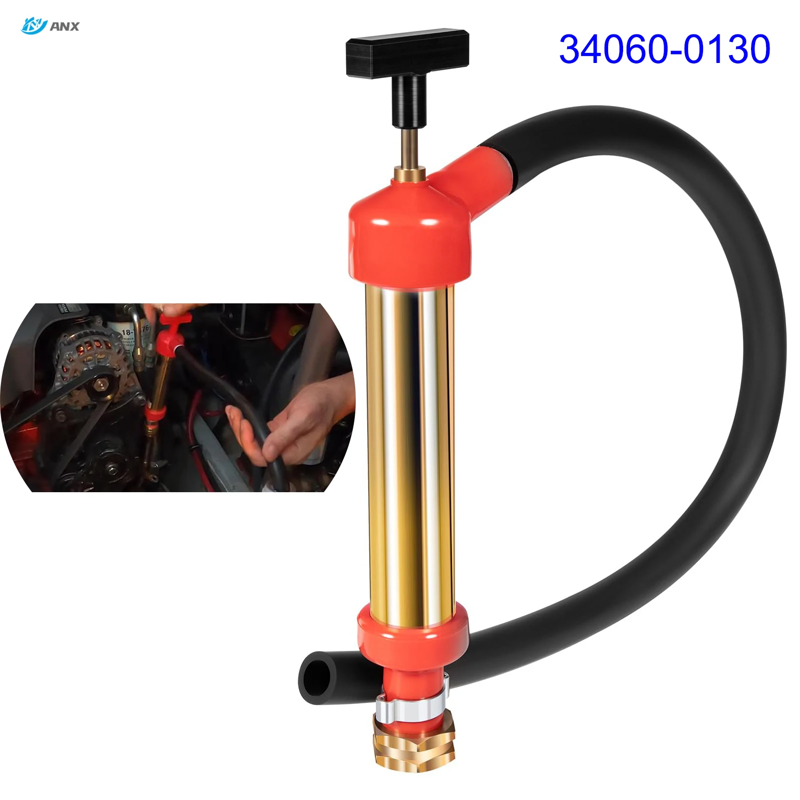 

ANX 34060-0130 Marine Engine Oil Drain Hand Pump Boat Oil Change Pump for OMC, Mercruiser, Brass,10.25" Long, 1.25" Diameter