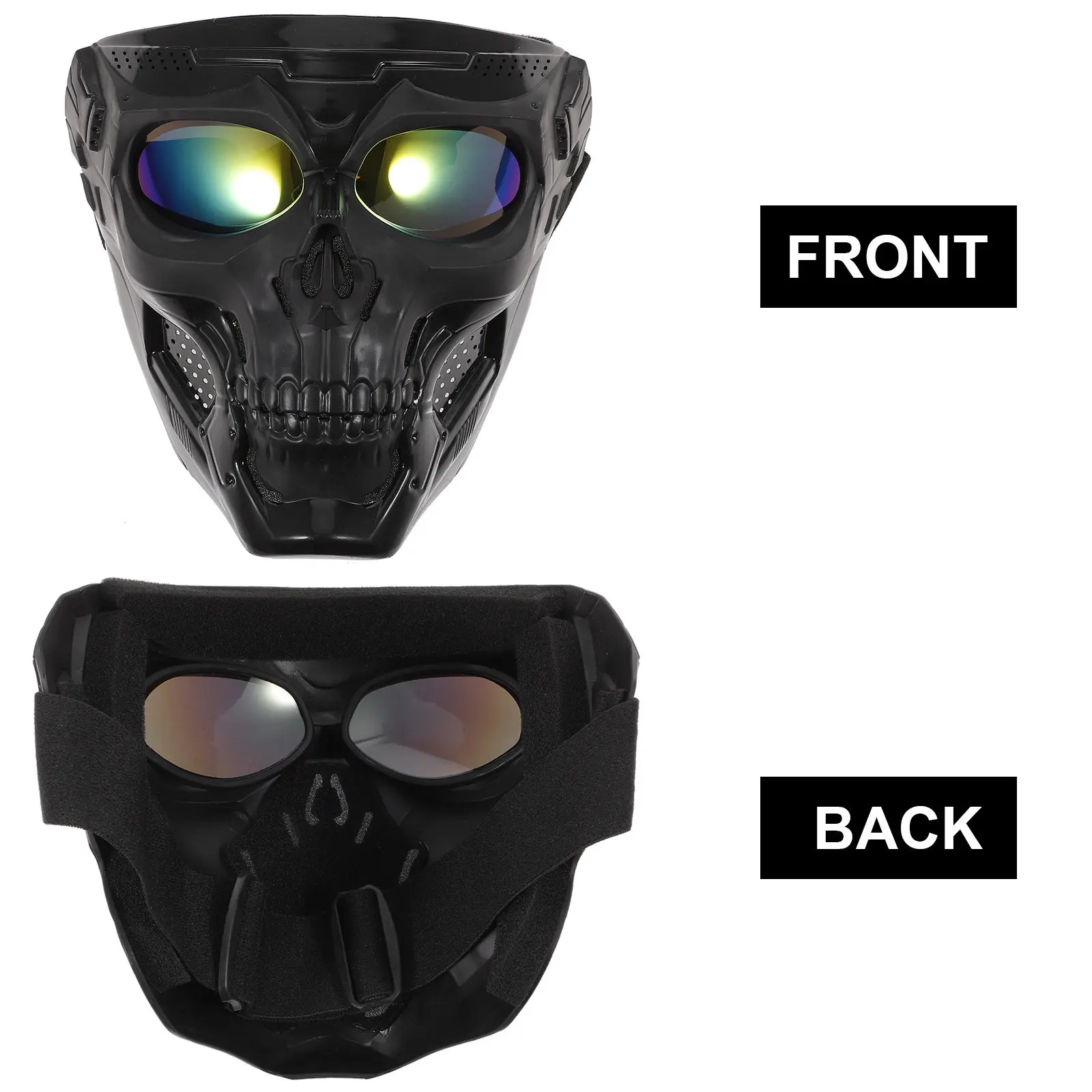 Skull Goggles Motorcycle Goggles for Men Riding Glasses Safety Road Riding Mask Skull Theme Punk Style Cosplay Costume Accessory