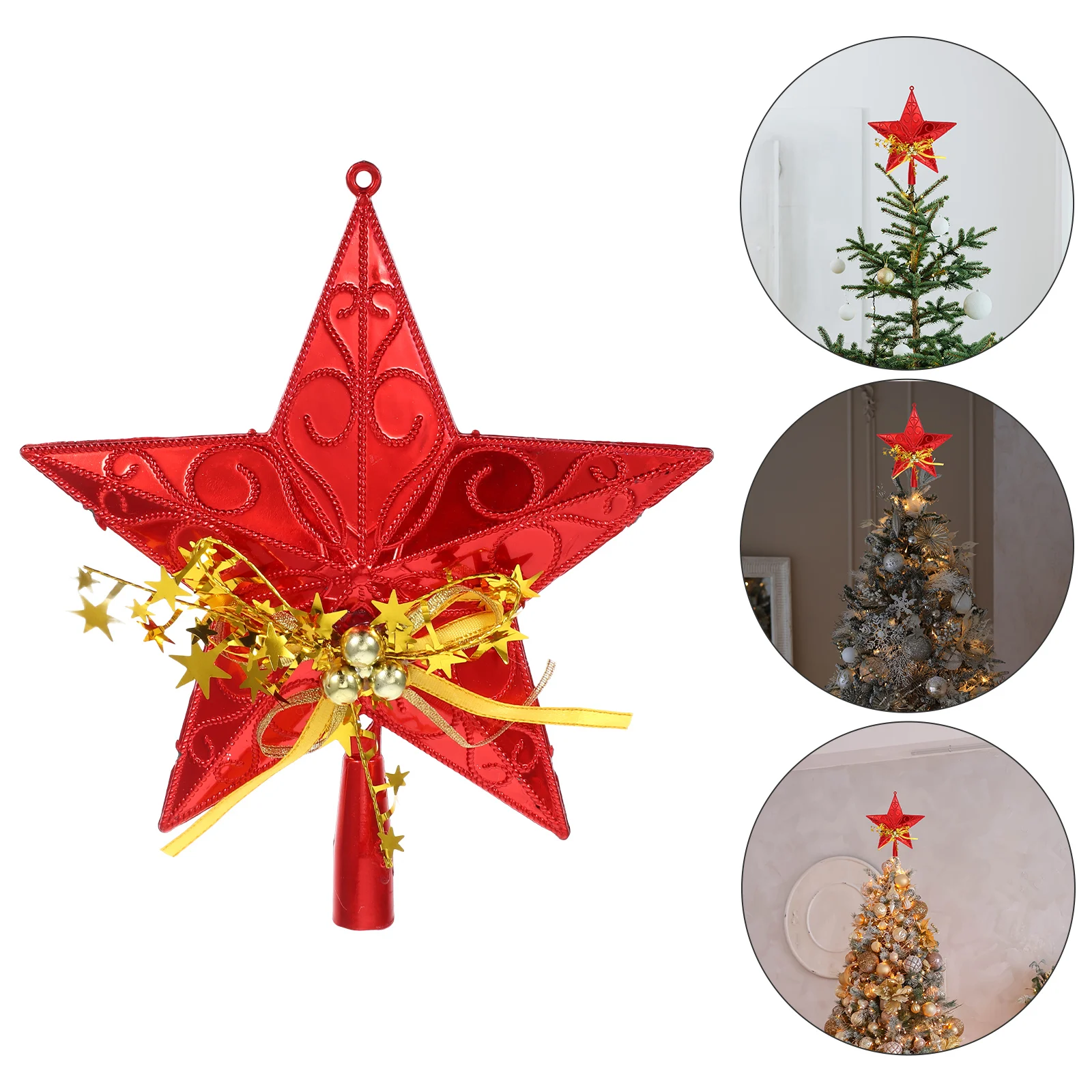 

20 Cm Pentagram Christmas Tree Top Star Xmas Outdoor Decorations Ornaments Mini Topper for