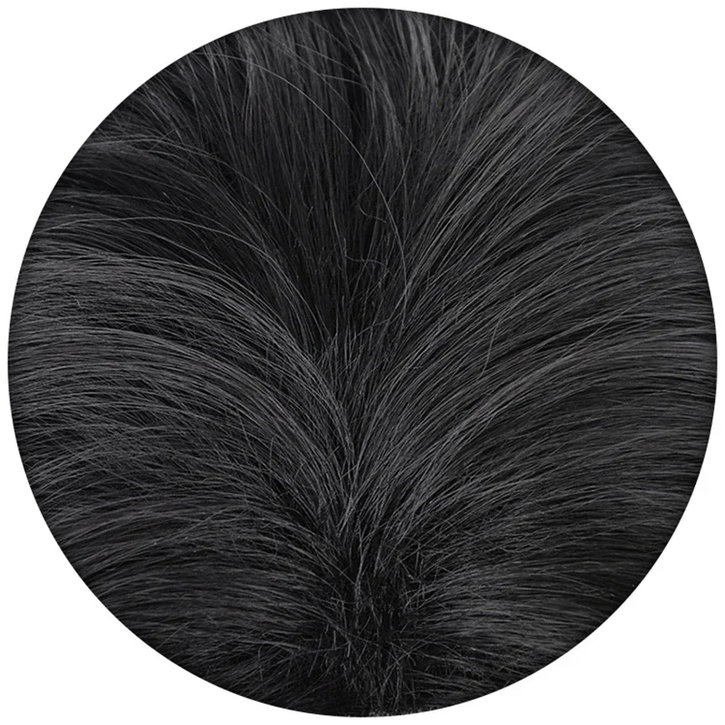 Anime dandadan ken takakura peruca cosplay masculino preto encaracolado cabelo curto penteado resistente ao calor perucas sintéticas festa de halloween prop