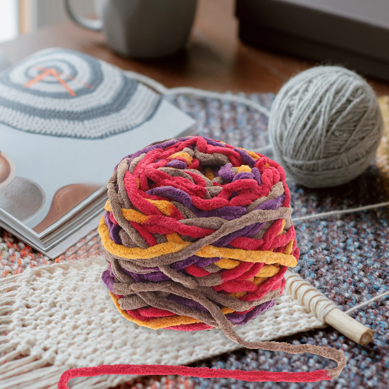 

Coarse Wool Crochet Thread Polyester Thick Knitting Cotton Yarn for DIY Projects Baby Blankets Toys Accessories Multi Color Yarn