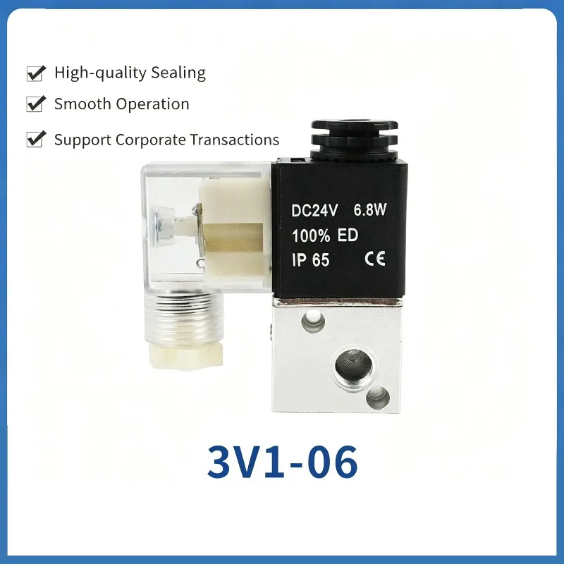 AC220V DC24V DC12V 3V1-M5 3V1-06/08 2 Position 3 Way Pneumatic Solenoid Valve Port 1/8