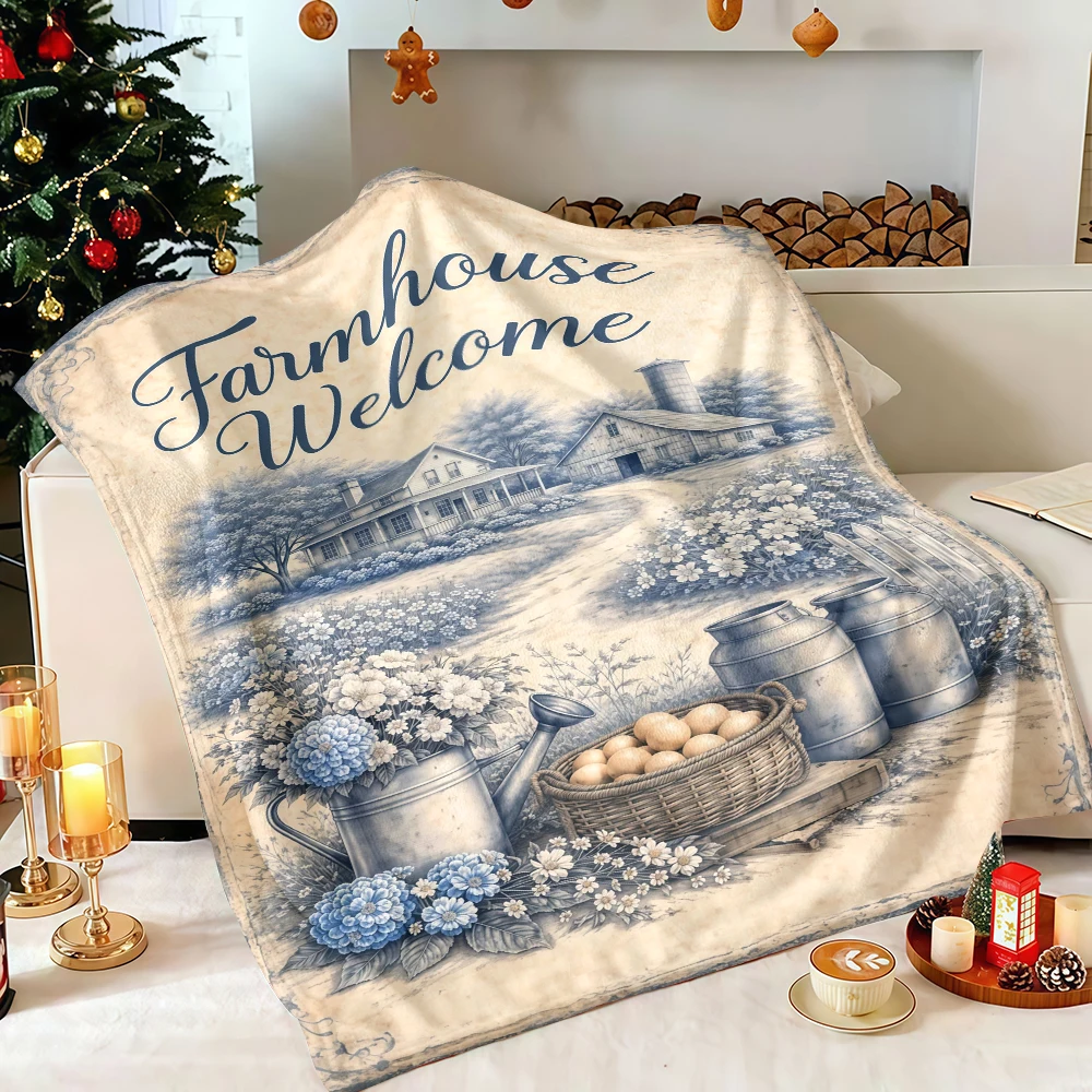 Turquoise Roses Print Super Soft Warm Holiday Quick Drying Flannel Throw Perfect Addition to Any Bedding Set Collection