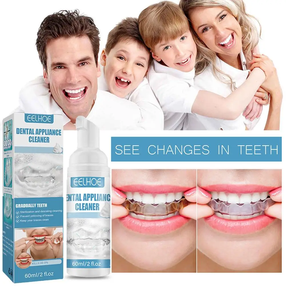 Espuma Dental Braces Cleaner, respiração poderosa, antibacteriano, reduz o dente oral, decadência, J5t9