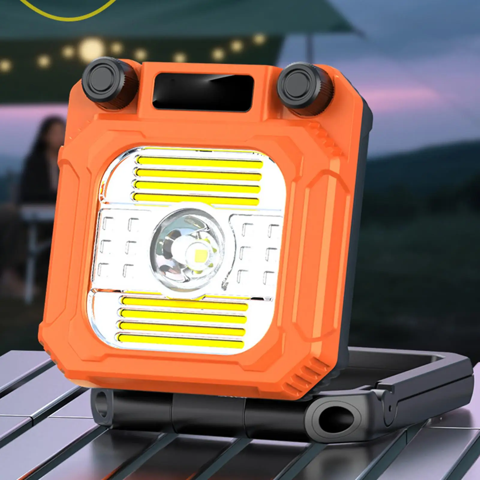 キャンプライト磁気ランプ充電式折りたたみ式 3200mAh ライトキャンプ用 LCD ディスプレイ付き屋外パティオテントポーチ屋内用