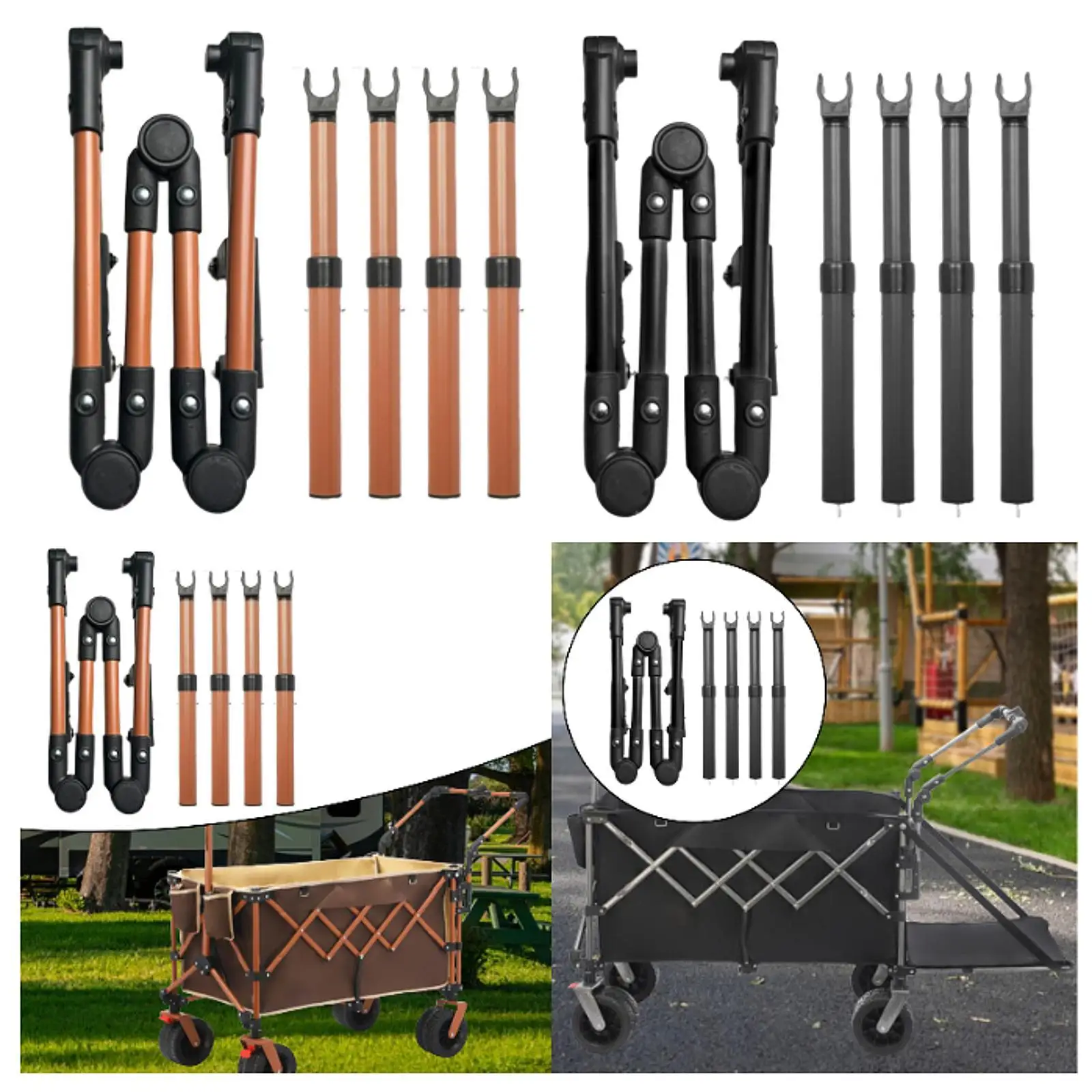 

Camping Wagon Trolley Handle, Folding Wagon Push Handle Accessories, Beach Cart Accessories Replace Push Pull Bar Spare Parts