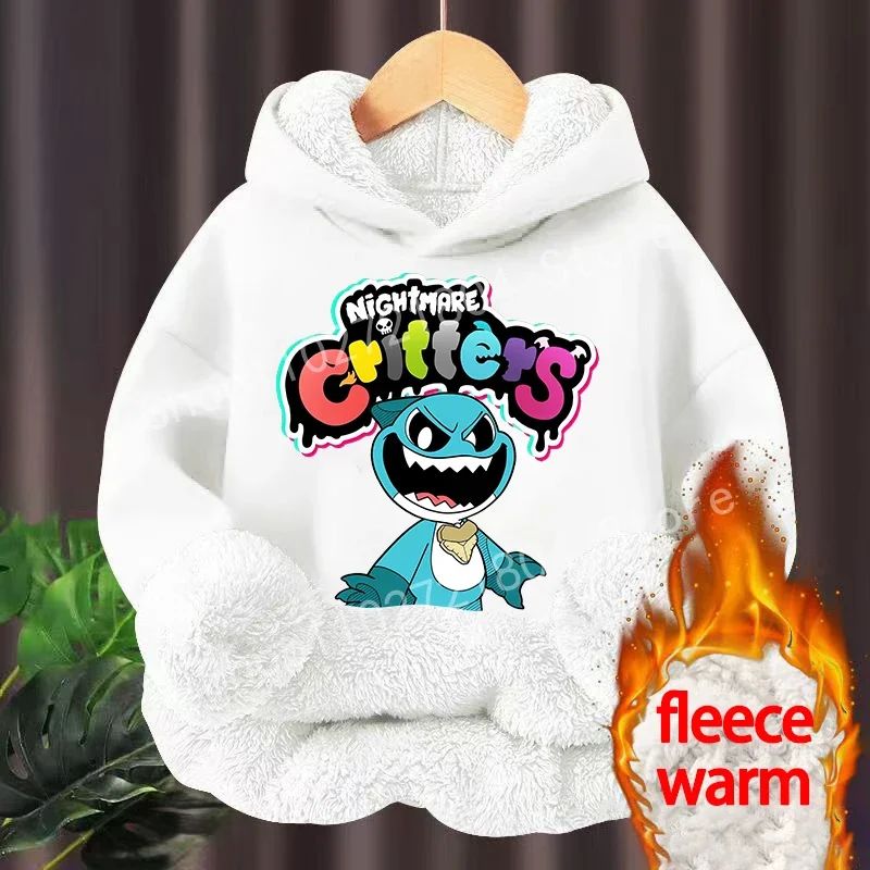 Nightmare Critters Hoodie Cute Winter Warm Pullover Fashion Anime Printed Cartoon Boys Girls Clothes Cartoon Birthday Tops Gifts