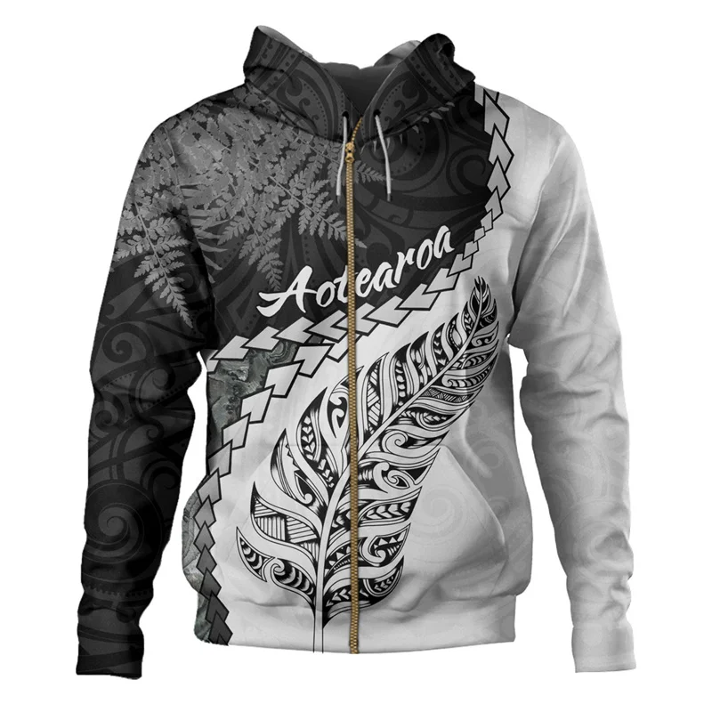 New Zealand Waitangi Day Lizards Maori Graphic Zip Hoodie New In Hoodies & Sweatshirts Hoodies For Men Pullover Coat Y2k Tops