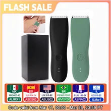 Body Hair Trimmer Shaver for Men Ball Trimmer for Groin Pubic Replaceable Ceramic Blade Groomer Electric Razor Waterproof Clippe