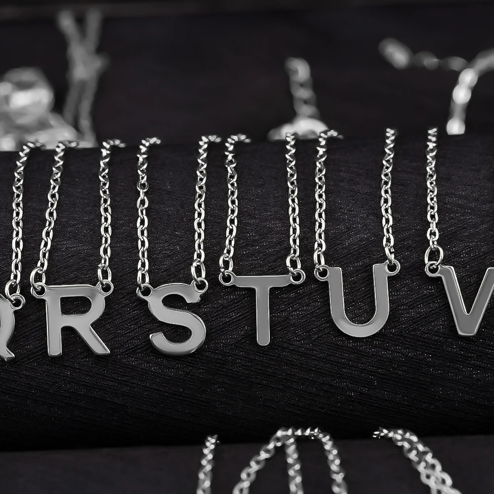 Stainless Steel Colorfast 26-Letter Alphabet Chains For DIY Personalized Name Necklaces Minimalist Jewelry Findings Craft Supply