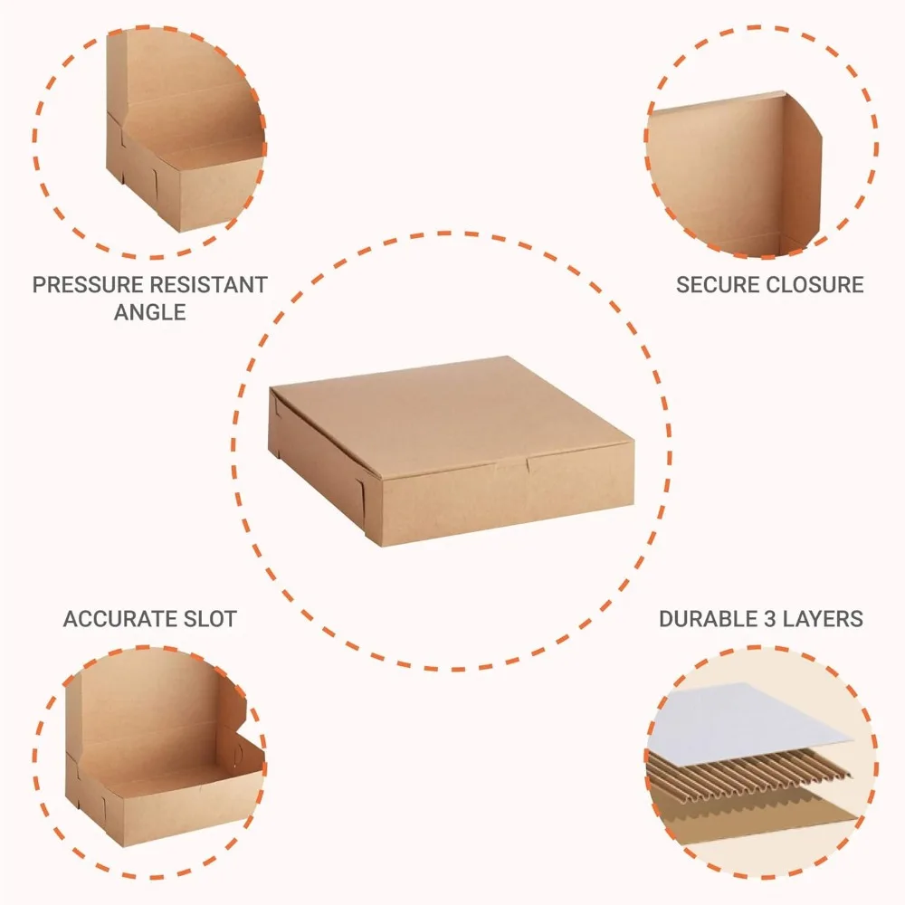 صناديق بريد كبيرة من الورق المقوى مقاس 9 × 6 × 3 للهدايا، سميكة 1/16 بوصة، صنع في الولايات المتحدة الأمريكية، تصميم علوي من الثنية، صندوق شحن مموج