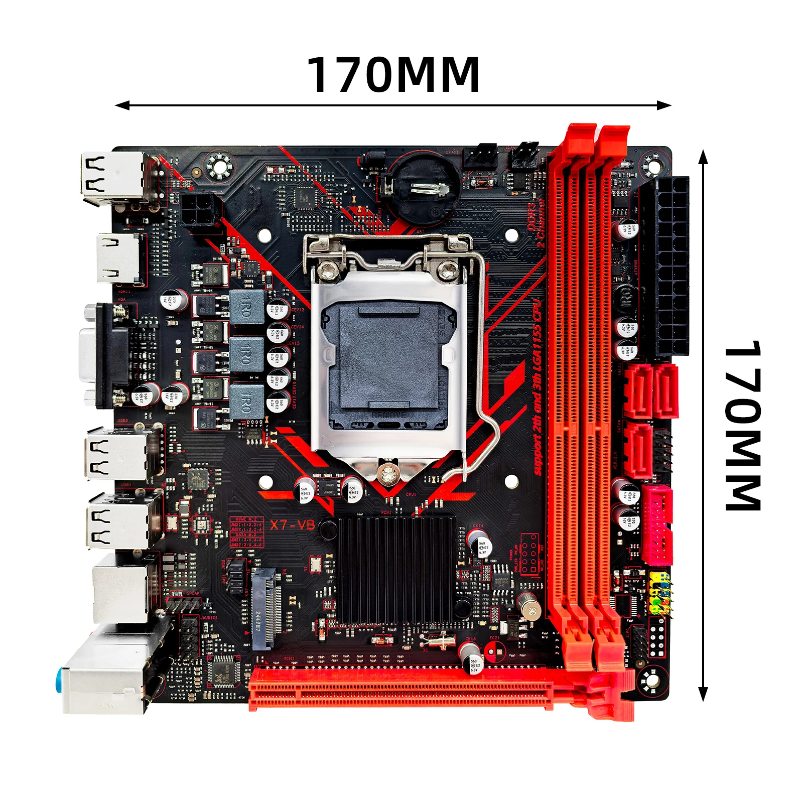 ZSUS H61 Motherboard LGA 1155 Desktop Motherboards Support DDR3 RAM With NVME M.2 Interface USB2.0 SATA2.0
