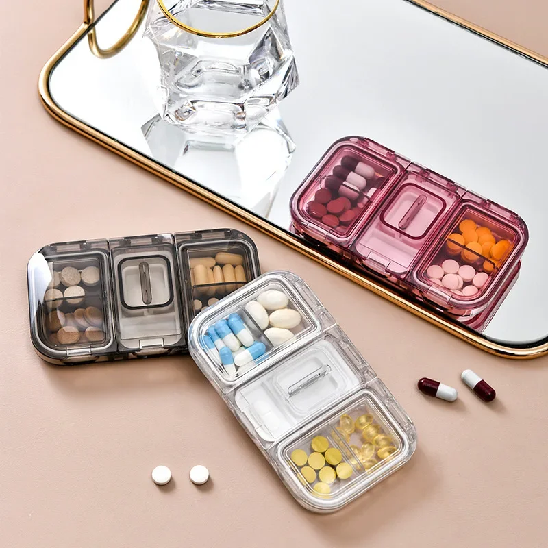 Multifunctional Medicine Cutter Pill Case Plastic Portable Pill Box Tablet Cutter Drug Storage Organizer Travel Medicine Case