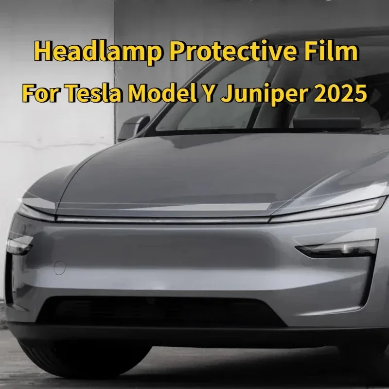 Scheinwerferschutzfolie für Tesla Model YL/Y Juniper 2026 TPU Transparente Rauchschwarze Scheinwerferfolie Dekor Auto-Zubehör – Detail 1