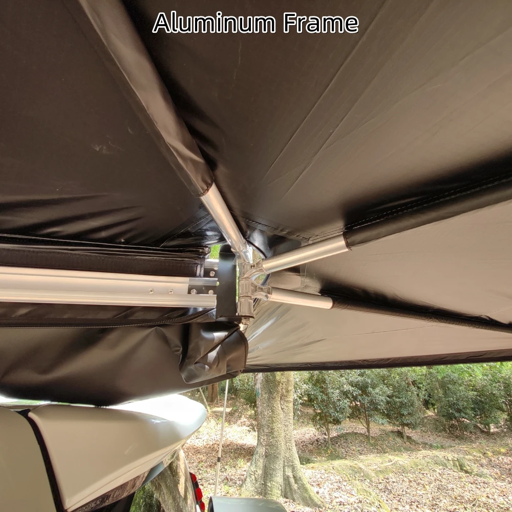 Outdoor 4WD Foxwing Car Rooftop Tent With 270 Degree Oxford Fabric Side Awning And Standing Leg For Rooftop Camping