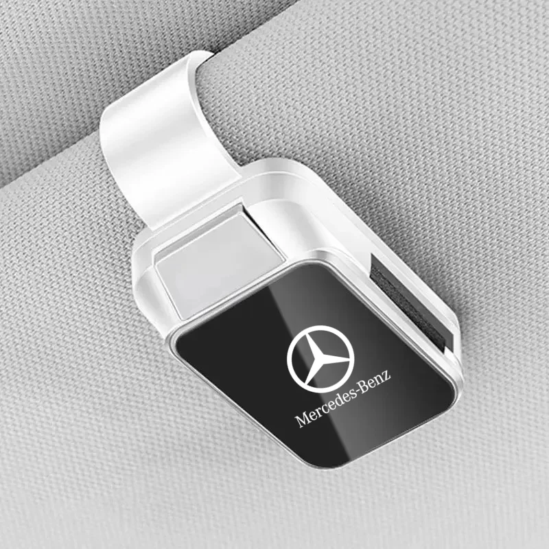 Car Sun Visor Glasses Clip Pressing Switch Eyeglasses Holder For Mercedes Benz W211 W203 W204 W210 W124 AMG W202 CLA W212 view 2