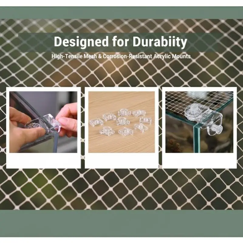 1Pcs Fish Tank Net Anti Jumping Guard Pet Balcony Net DIY Accessories Aquarium Fish Tank Top Covering Aquarium Cover