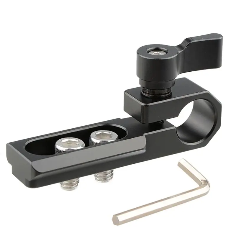 For DSLR/GH5/Ems100/5Dmk III Compatible Camera Single 15Mm Rod Clamp With NATO Safety Rail& 1/4