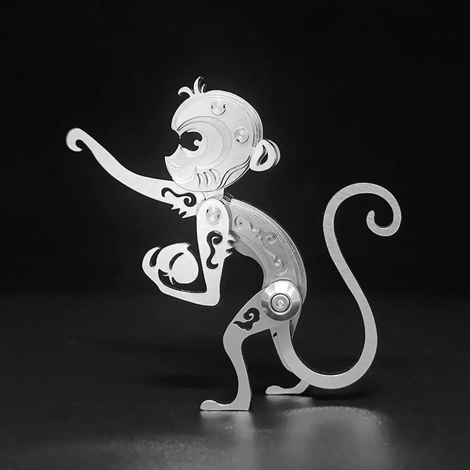 Microworld 3D Metal Model Kits Mechanical Monkey 3D Metal Puzzles Steel Warcraft Collection Puzzles for Adults DIY Animal Decor
