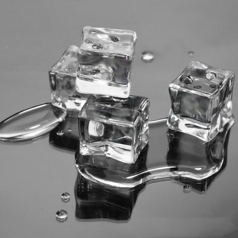 Acrylic Simulated Ice Block High Quality 25mm/30mm Artificial Acrylic Square Shape Ice Cubes Photography Props Hot Sales